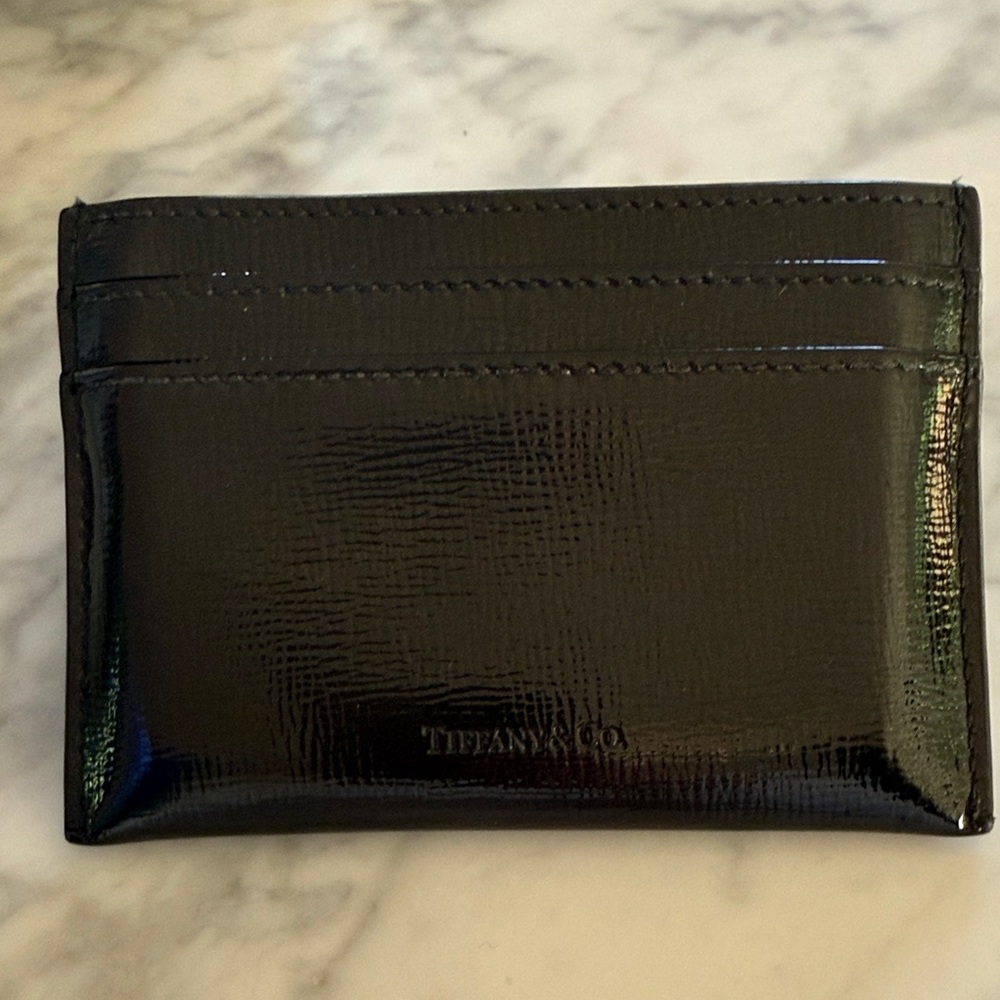 Tiffany & Co. Glossy Black Leather Card Case